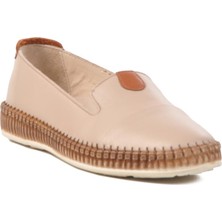 Bulldozer 231745 Z Krem  Deri Kadın Terlik