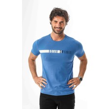 Büyük Beden Bisiklet Yaka Regular Fit Baskılı ve Nakışlı T-SHIRT-MSL-2189