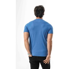 Büyük Beden Bisiklet Yaka Regular Fit Baskılı ve Nakışlı T-SHIRT-MSL-2189