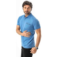 Büyük Beden Regular Fit Polo Yaka Cepli Baskılı T-SHIRT-PL-3458