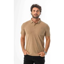 Regular Fit Polo Yaka Düğmeli Armalı Keten T-SHIRT-KT-1003