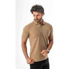 Regular Fit Polo Yaka Düğmeli Armalı Keten T-SHIRT-KT-1003