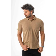 Regular Fit Polo Yaka Düğmeli Armalı Keten T-SHIRT-KT-1003