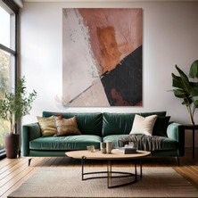 Soyut Temalı Yağlı Boya Görünümlü Fırça Darbeleri Kanvas Modern  Salon Tablosu Kanvas Duvar Tablosu