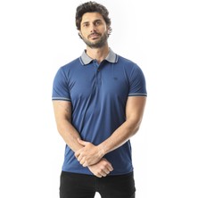 Polo Yaka Düğmeli Yakası Baskılı Pamuk T-SHIRT-6277