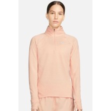 Nike Therma Fit Element 1/2 Zip Running Long Sleeve Kadın Yarım Fermuarlı Koşu Sweatshirt Pembe Turuncu
