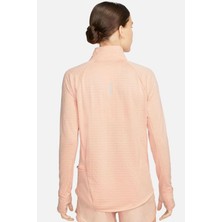 Nike Therma Fit Element 1/2 Zip Running Long Sleeve Kadın Yarım Fermuarlı Koşu Sweatshirt Pembe Turuncu