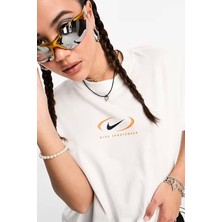 Nike Sportswear Loose Fit Tee Bfoosh Kadın Pamuklu Bol Kesim Tişört Beyaz