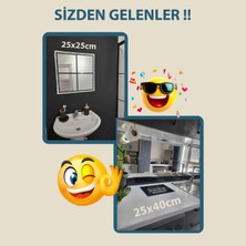 Şişecam- Dikdörtgen Boy Ayna- 4 Parça- 25X35 Cm- El Kesmeyen Kenarlar- Çift Taraflı Bantlı