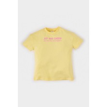 DeFacto Bisiklet Yaka Baskılı Kısa Kollu Tişört Kız Bebek E0698A525SM