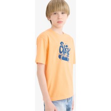 DeFacto Bisiklet Yaka Baskılı Kısa Kollu Tişört Erkek Çocuk E0179A825HS