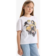 DeFacto Harry Potter Relax Fit Bisiklet Yaka Kısa Kollu Tişört Kız Çocuk E4411A825SM
