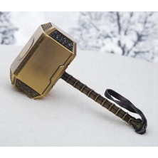 Elifeshop Gerçek Görünümlü Işleme Detaylı Lüks Döküm Metal Thor Çekici Miyölnir Mjölnir Efsanesi Biblo 20 Cm.