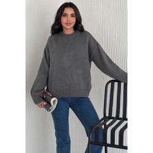 Kadın Triko Bisiklet Yaka Oversize Triko Kazak 110