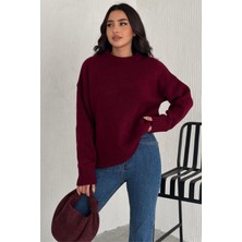 Kadın Triko Bisiklet Yaka Oversize Triko Kazak 110