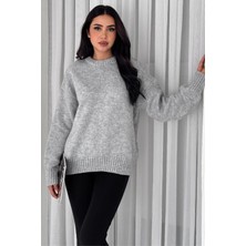 Kadın Triko Bisiklet Yaka Oversize Triko Kazak 110