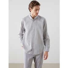 Lc Waikiki Yeni Sezon Slim Fit Uzun Kollu Keten Karisimli Erkek Gomlek - S55710Z8