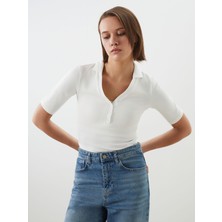 Lc Waikiki Yeni Sezon Polo Yaka Dokulu Kadin Body - S5ME95Z8