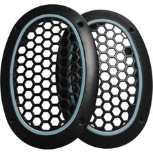 Oval Buz Mavi Neon Ledli Hoparlör Kapağı