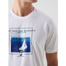 Lc Waikiki Yeni Sezon Bisiklet Yaka Kisa Kollu Baskili Penye Erkek Tisort - S55481Z8