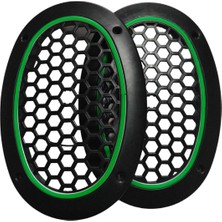 Oval Yeşil Neon Ledli Hoparlör Kapağı