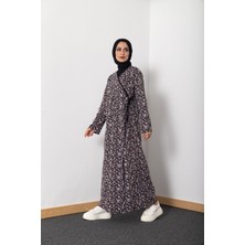 Yandan Bağlamalı Pamuklu Tesettür Kadın Namaz Elbisesi