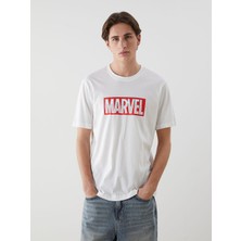 Lc Waikiki Yeni Sezon Bisiklet Yaka Marvel Baskili Penye Erkek Tisort - S5BI43Z8
