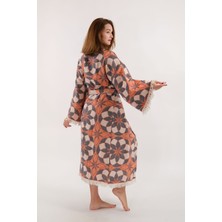 Müslin Kimono %100 Pamuklu Mandala Desenli Jakarlı Bornoz Kaftan Sabahlık