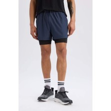 Defacto Yeni Sezon Defactofit Slim Fit Dar Kesim Sporcu Taytlı Şort