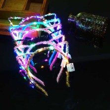 10 Adet Rast-Gele LED Kedi Kulaklı Kafa Bantları Işıklı Kafa Bantları Sevimli Kedi Saç Bantları Parti Konseri Için (Yurt Dışından)