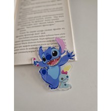 Stitch Mavi Pleksi Kitap Ayracı 8 Cm- 1 Adet