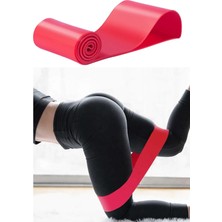 60 cm  Pilates Jimnastik Egzersiz Yoga Direnç Bandı (Kırmızı - Ağır) 600X50X0.9 mm