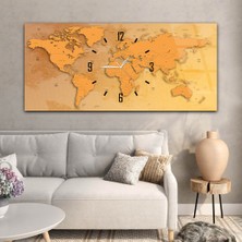 Marpanya Yatay Saatli Ortadan Vatan Temalı Cam Tablo YSOV099