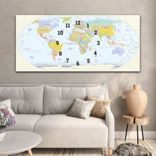 Marpanya Yatay Saatli Ortadan Vatan Temalı Cam Tablo YSOV089