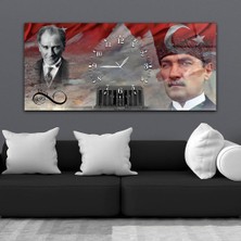 Marpanya Atatürk Türk Bayrağı ve Sonsuz 1881-1938 Anıtkabir Saatli  Cam Tablo YSOV067