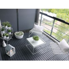 Yeni Nesil Balkon Sandalyesi Portatif Tel Model Balkon Sandalyesi (Beyaz) 2 Adet