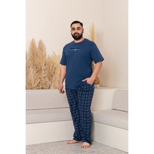 Nisanca Yazlık Büyük Beden Erkek Pamuk Pijama Takımı- Kısa Kollu Erkek Pijaması