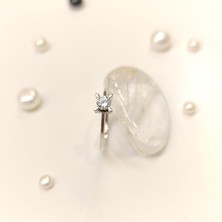 0.22CT G Color Tek Taş Pırlanta Yüzük 14 Ayar Altın Hd Videolu