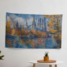 Empresyonist Rouen Katedrali Duvar Örtüsü | Canlı Süblimasyon Baskı |  Pamuk Sırt | Hafif
