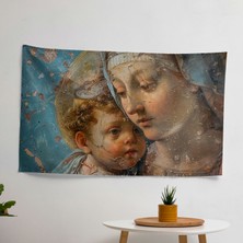 Michelangelo  Duvar Sanatı Dekoratif Örtü - Süblimasyon Baskılı Canlı Ranforce Kumaş - Yatak