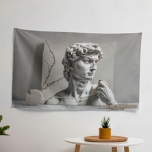 Michelangelo David Duvar Sanatı - Canlı Renkler ve Süblimasyon Baskılı Kumaş Duvar Örtüsü