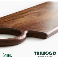Yeni Nesil Kesme ve Servis Tahtası Afrika Teak Ağacı 18X50X2 cm