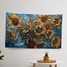 Vincent Van Gogh Ayçiçekleri Duvar Sanatı - Canlı Renklerle Baskılı Kumaş Duvar Örtüsü