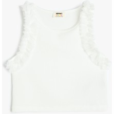 Koton Fırfır Detaylı Ribanalı Bisiklet Yaka Crop Atlet