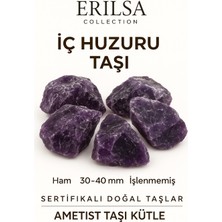 Sertifikalı Ham Işlenmemiş Koyu Ametist Taşı Kütle – El Taşı - Derin Arınma Spiritüel Güç Kaynağı