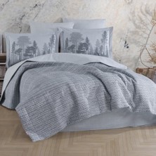 Hobby Tully Gri - Çift Kişilik Poplin Kapitone Nevresim Takımı