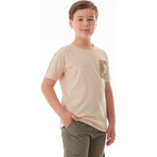 %100 Pamuk Uzay Baskılı Erkek Çocuk Tişört