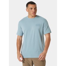 Helly Hansen HHA.63082_HELLY Hansen Skog Recycle Açık Mavi Bisiklet Yaka Normal Düz Erkek T-Shirt