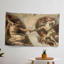 Painted Anarchy Michelangelo Adem Duvar Örtüsünın Yaratılışı |  Pamuk Sırt | Canlı Süblimasyon Baskı |
