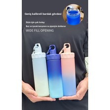 600ML Yaz Trendi Mat Degrade Renk Açık Araba Büyük Kapasiteli Spor Su Bardağı (Yurt Dışından)